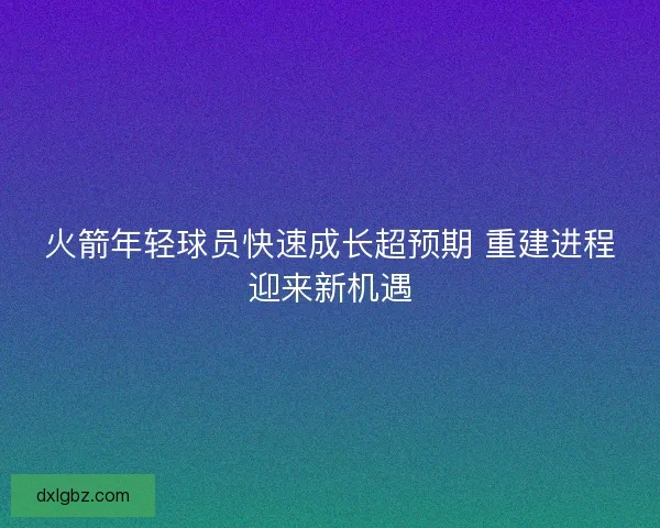 火箭年轻球员快速成长超预期 重建进程迎来新机遇