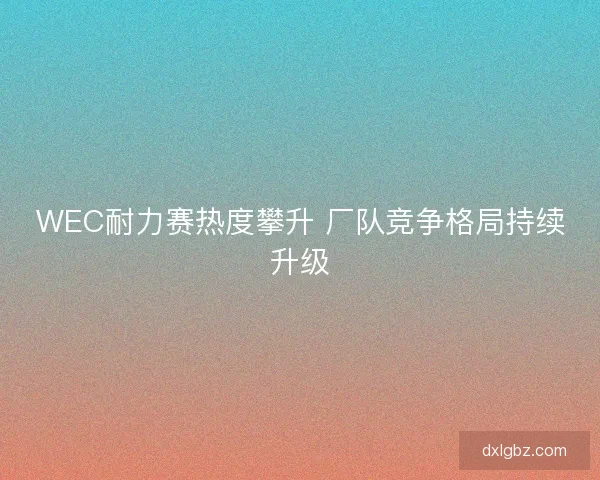 WEC耐力赛热度攀升 厂队竞争格局持续升级